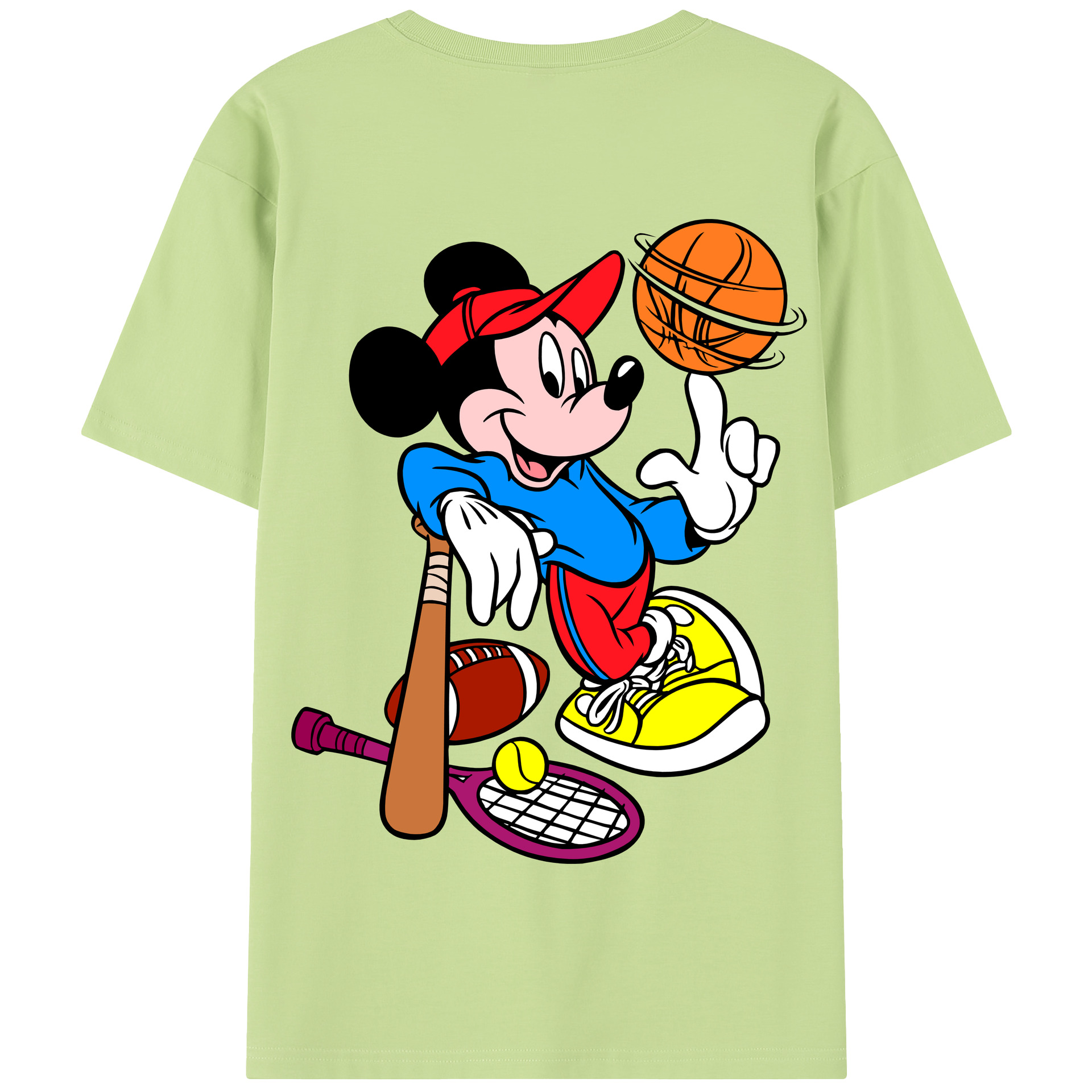 （画像用） ミッキーマウス Mickey Mouse 綿100％半袖Tシャツ（背面プリント）